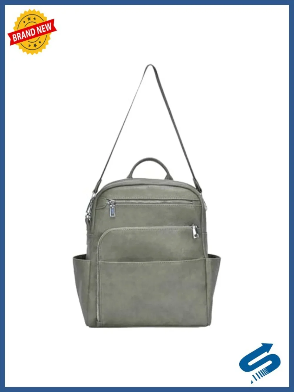 Vegan Leather Convertible Backpack Purse with Pockets